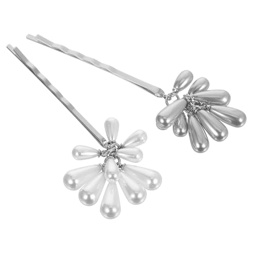 PAMINGONO 2stücke Metall-haarnadel Mit Perle Haarspange Für Damen Schlichtes Hochzeits-accessoire Sicherer Sitz Tägliches Styling-tool von PAMINGONO
