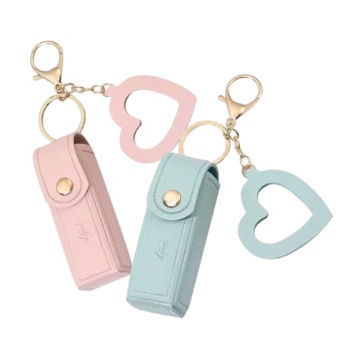 PAMINGONO 2stücke Schlüsselanhänger Mit Lippenbalsam-hüllen Schlüsselanhänger Lippenstift-Halter Schlüsselring Für Handtasche Mit Lippenbalsam-fällen von PAMINGONO