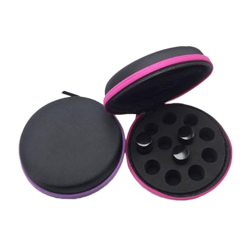 PAMINGONO 2 Stück Tragbare Fächer Ätherische Öl Aufbewahrungstasche Runde Fläschchen Organizer Stoßfest Reiseetui Farblich Sortiert Zufällige Farbe Zufällige Farbe von PAMINGONO