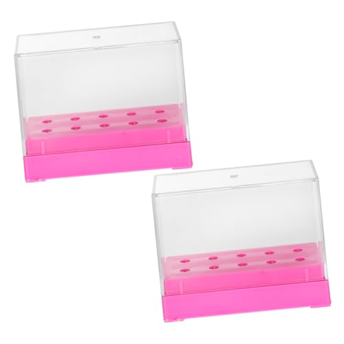 PAMINGONO 2 Stücke Maniküre Bohrer Bits Lagerung Box 10 Loch Nagel Bohrer Stehen Display Organizer Kunststoff Fall Nagel Bohrer Bit Stehen von PAMINGONO