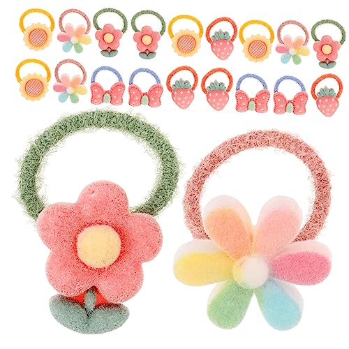 PAMINGONO 20stücke Elastische Haarreifen Für Mädchen Kleine Mädchen Haarschmuck Mit Beflockung Seile Geburtstag Weihnachten Party Accessoires von PAMINGONO