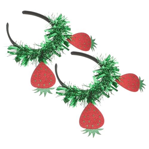 PAMINGONO 2stücke Erdbeer-förmige Haarschmuck Haarband Für Partys Frühlingshafte Kopfbedeckung Für Geburtstagsfeiern Halloween Und Cosplay Rutschfestes von PAMINGONO