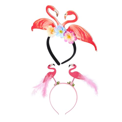PAMINGONO 2stücke Flamingo Stirnband Für Damen Sommer Haar-accessoires Tropisches Haarschmuck Bunter Kopfschmuck Party Zubehör von PAMINGONO