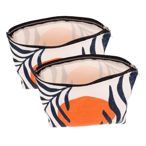 PAMINGONO 2stücke Boho Kosmetiktaschen wasserdichte Tragbare Make-up Bags Für Praktische Toiletten Und Schminkbeutel Für Damen Stilvolles Design Geometrischem Muster von PAMINGONO