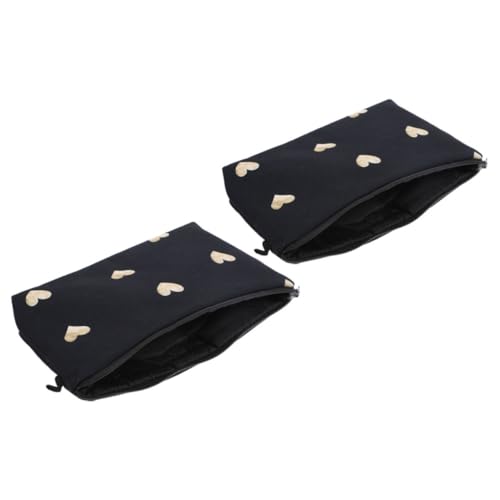 PAMINGONO 2stücke Tragbare Kosmetiktaschen Kleine Makeup Pouches Mit Herzdesign Für Damen Multifunktional Als Schmink Und Kulturbeutel Für Reisen Und Alltag von PAMINGONO