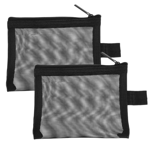 PAMINGONO 2stücke Netz-Kosmetiktasche Mit Reißverschluss Mesh Make-up Tasche Aus Nylon Reisetasche Für Damen Toilettenartikel Lagerung Pouch Tragbare Kulturbeutel Make-up-Organizer-Tasche von PAMINGONO