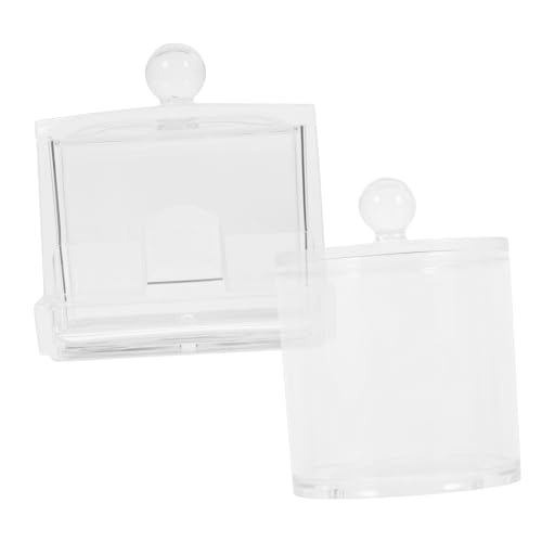 PAMINGONO 2pcs Baumwollpolster Halter Transparenter Acrylspeicherbox Makeup Organizer von PAMINGONO
