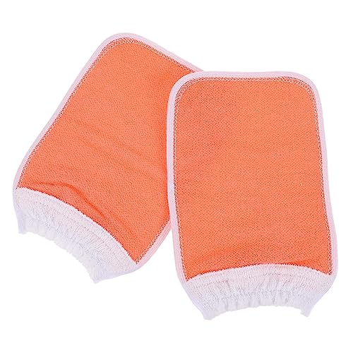 PAMINGONO 2stücke Peelinghandschuhe Aus Pflanzenfasern Effektive Körperreinigung Für Zuhause Für Sanftes Peeling Und Hautpflege Für Damen Und Herren Sandorange von PAMINGONO