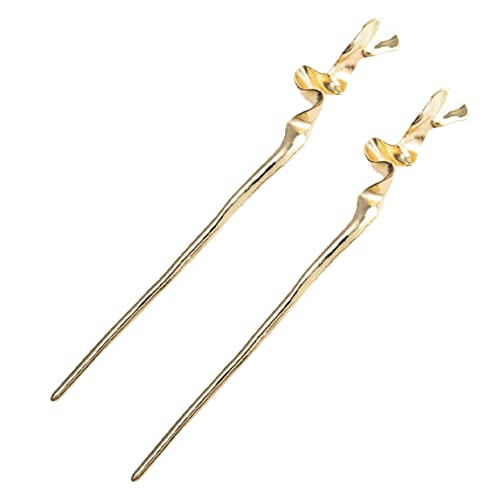 PAMINGONO 2 Stück Haarnadeln im chinesischen Stil Haarstäbe Vintage-Haarspange für Frauen minimalistischer Schmuck für Frauen geometrischer Spiegel unregelmäßige Metall-Haarnadel für Hochzeitsbankette von PAMINGONO