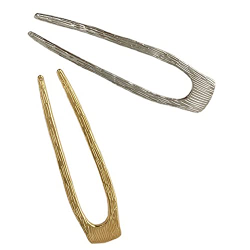 PAMINGONO 2stücke Metall U-förmige Haarnadeln Französische Haarnadeln Für Frauen Haarspangen Haarschmuck Für Dicke Haare Und Duttfrisuren von PAMINGONO
