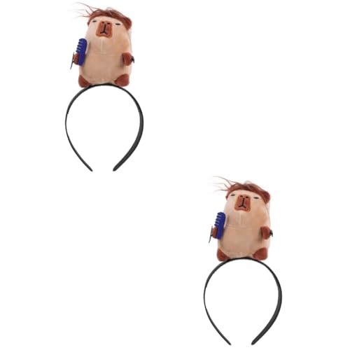 PAMINGONO 2stücke Capybara Haarreif Für Cosplay Und Partys Lustiges Stirnband Mit Capybara-ohren Fotorequisit Für Festliche Anlässe Leicht Und Bequem Hochwertiges Material Für von PAMINGONO