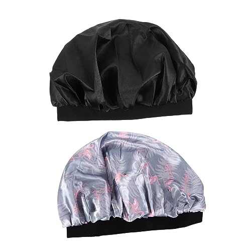 PAMINGONO 2st Nachtmütze Aus Seide Schlafen Runde Kappe Schlafmützen Zum Schutz Der Haare Frauen Schlafmütze Damenhüte Und Mützen Badekappen Haarpflegekappe Locker Schmuckstücke Satin von PAMINGONO
