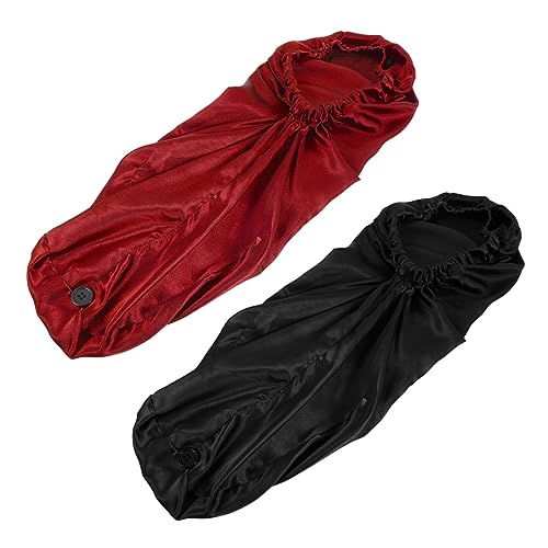 PAMINGONO 2st Schnalle Lange Nachtmütze Verstellbare Nachtmütze Duschhauben Nachtschlafmützen Lange Haube Für Zöpfe Langzylindrische Schlafmützen Seidenmützen Für Damen Damenhüte Satin von PAMINGONO