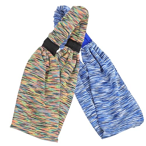 PAMINGONO 2stücke Sport Haarbänder Bequeme Elastische Schweißbänder Für Yoga Laufen Basketball Fitness Atmungsaktiv Anpassbar Für Damen Und Herren Regenbogenfarben von PAMINGONO
