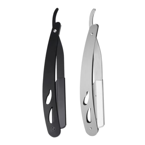 PAMINGONO 2stücke Faltbarer Handrasierer Vintage Stil Bart Rasierhobel Rasierschneider Mit Hervorragendem Griff Hochharter Material Leicht Zu Verstauen von PAMINGONO