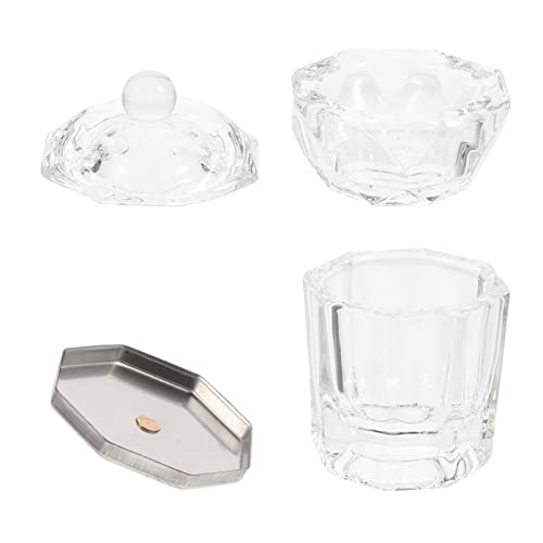 PAMINGONO 2stücke Kristallglas Nägel Acryl Flüssigkeit Schalen Mit Deckel Achtkantige Aufbewahrung Für Nail Art Mischbecher Und Flüssigkeiten Für Maniküre Und Nail Design von PAMINGONO