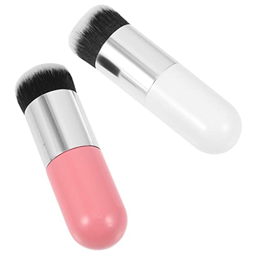 PAMINGONO 2stücke Puder Foundation Pinsel Für Frauen Zum Blenden Konturieren Und Highlighten Für Makelloses Make-up Synthetische Borsten Für Make-up-formen von PAMINGONO