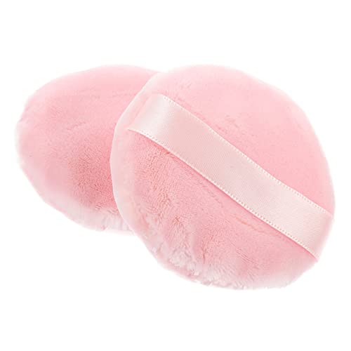 PAMINGONO 2stücke Wiederverwendbare Make-up-schwamm-quasten Weiche Kosmetik-puderquasten Aus Baumwollmaterial Für Gesichtspuder Geeignet Für Frauen Und Mädchen Einfach Zu Reinigen Für Hause von PAMINGONO