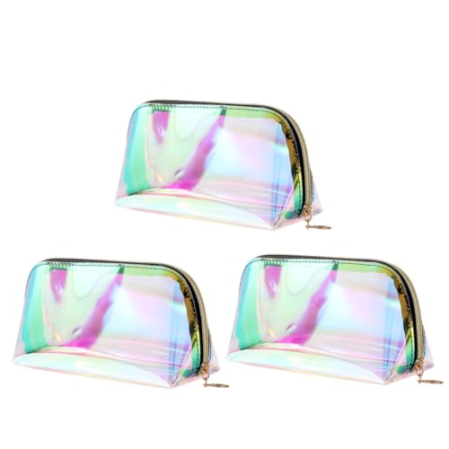 PAMINGONO 3 Stücke Kosmetiktasche Satz Reise Kulturbeutel für Damen Make Up Aufbewahrungstaschen mit Reißverschluss Große Kapazität Transparent von PAMINGONO