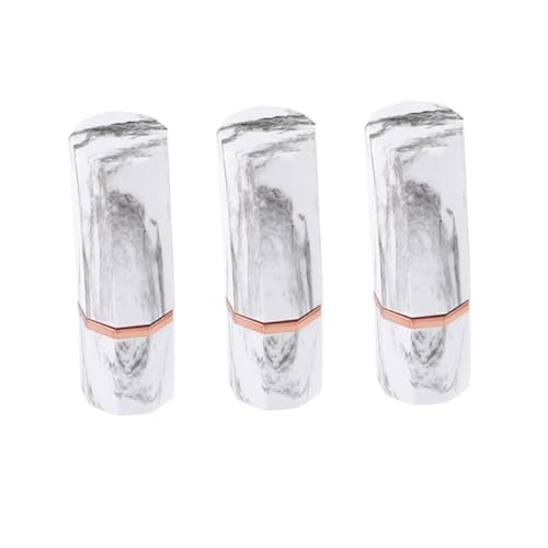 PAMINGONO 3 Stück Marmor-lippenstifthülsen Stilvolle Leere Lippenstifthülsen Für Frauen Modische Mini-lippenstift-unterverpackungsflasche von PAMINGONO