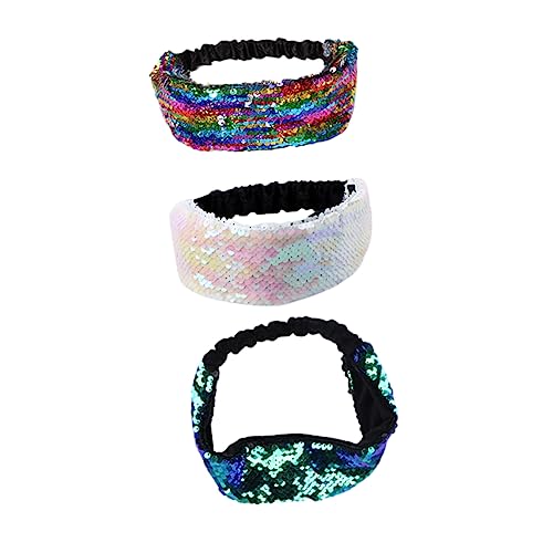 PAMINGONO 3stücke Pailletten-haarbänder Stilvolle Kopfbedeckungen Schmückender Kopfschmuck Haar-accessoires Für Damen Und Mädchen von PAMINGONO