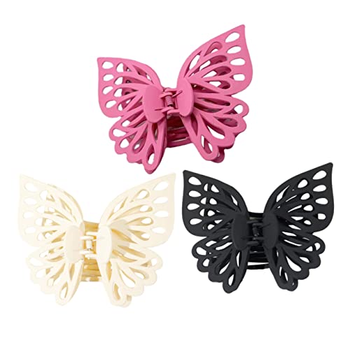 PAMINGONO 3stücke Große Haarklammern Für Damen Im Rutschfeste Schmetterlings-haarspangen Für Langes Haar Rosé Und Elegante Haarschmuck-accessoires Für Jeden Anlass von PAMINGONO