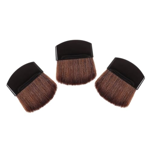PAMINGONO 3 Stück Teiliges Mini Make Up Pinsel mit Kurzem Griff Weiche Dichte Gesichtspinsel für Puder Flüssige Foundation und Lidschatten Vielseitige Kosmetikpinsel für Alltag Party und von PAMINGONO
