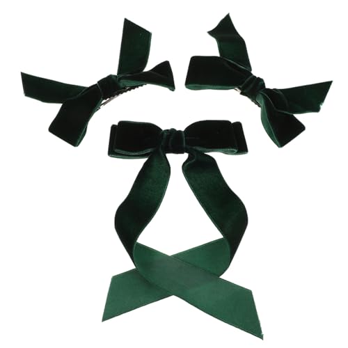 PAMINGONO 3 Stück Teiliges Samt Haarspangen mit Schleifen Weiche und Bequeme Haar Accessoires für Damen Vielseitige Haarclips für Alltag Partys und Hochzeit Top Haarklammern in Grün PAMINGONO 3 Stück Teiliges Samt Haarspangen mit Schleifen Weiche und Bequeme Haar Accessoires für Damen Vielseitige Haarclips für Alltag Partys und Hochzeit Top Haarklammern in Grün von PAMINGONO