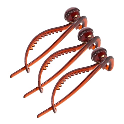 PAMINGONO 3 Stück Teiliges Vintage Haarklammern für Damen mit Perlenverzierung Haaraccessoires für Alltag und Besondere Anlässe Antik Inspirierte Haarspangen Amberfarbe von PAMINGONO