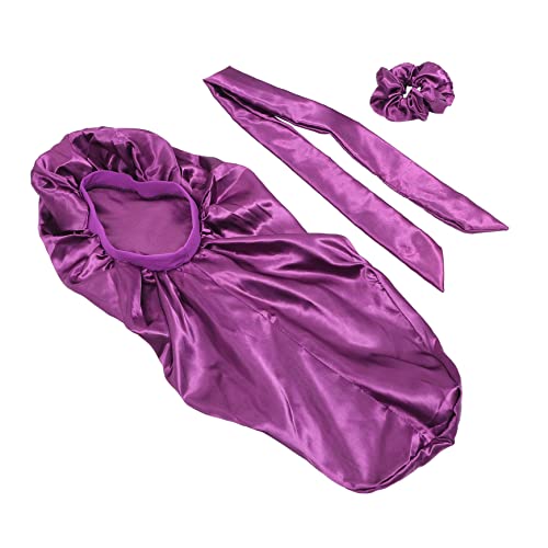 PAMINGONO Seidenschlafmütze Für Damen Pflegehaube Zum Schlafen Haarmütze Aus Seide Kopfbedeckung Für Nacht Haaröl Wasserschutz von PAMINGONO