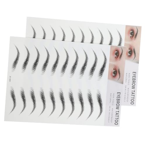 PAMINGONO 2stücke Künstliche Augenbrauen-imitation Haarähnliche Transferaufkleber Augenbrauen-tool Für Männer Und Frauen Farbe Schwarz Einfach Anzuwendende Augenbrauen-schablonen von PAMINGONO