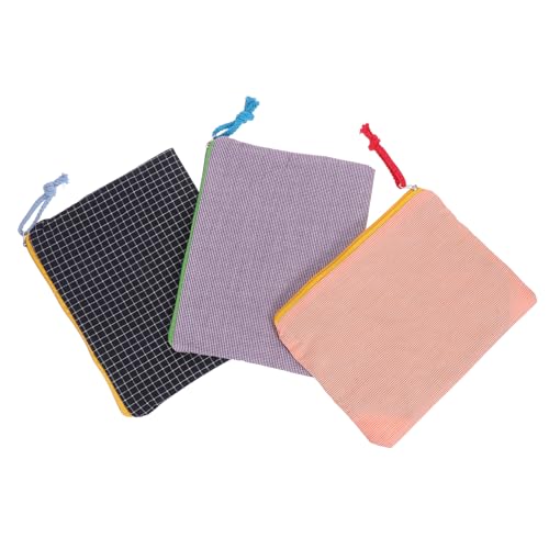 PAMINGONO 3stücke Make-up-Tasche Mit Karomuster Organizer-Tasche Für Reisen Und Alltag Kosmetiktasche Mit Reißverschluss Für Viele Artikel Tragbar Und Praktisch von PAMINGONO