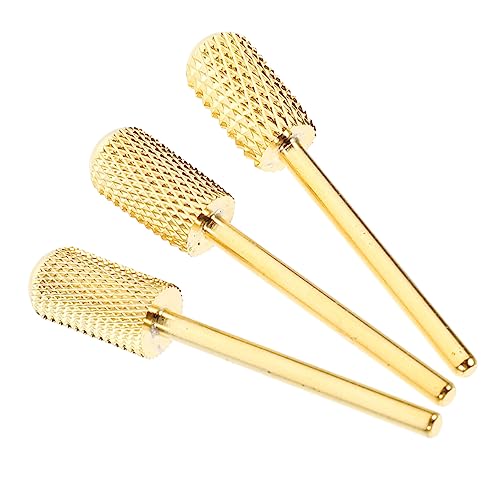 PAMINGONO 3St Nagellack und Puffer Schleifen Nägel drücken Zehennagel UV-Nagellicht pediküre pedicure nail liquid nail polish nagelbeißer stop Nägel Bohrer Acrylbohrer Wolfram Stahl Golden von PAMINGONO