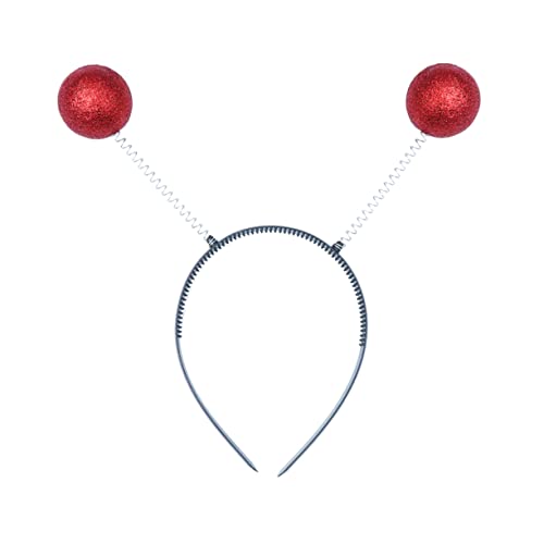 PAMINGONO 3stücke Party-haarreif Weihnachtskugel-kopfschmuck Haar-party-accessoire Für Erwachsene Und Junge Mädchen Rote Kugel Leicht Und Sicher Zu Tragen Schönes Geschenk Für Angehörige Und von PAMINGONO