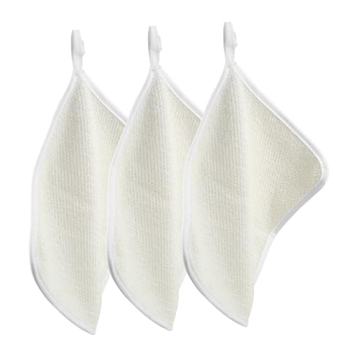 PAMINGONO 3st Badetuch Gesichtsreiniger Gesichtstuch Gesichtstücher Körpertuch Gesichtswäscher Körpertücher Gesichtsschrubber Peeling Wannenwäscher Rauer Baumwollhandtücher Beige von PAMINGONO