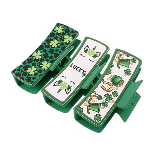 PAMINGONO 3stücke Teiliges Pu Haarklammern Für Lange Große Klammern Mit Patrick Design Haaraccessoires Für Und Mädchen Robust Und Rutschfest Für von PAMINGONO