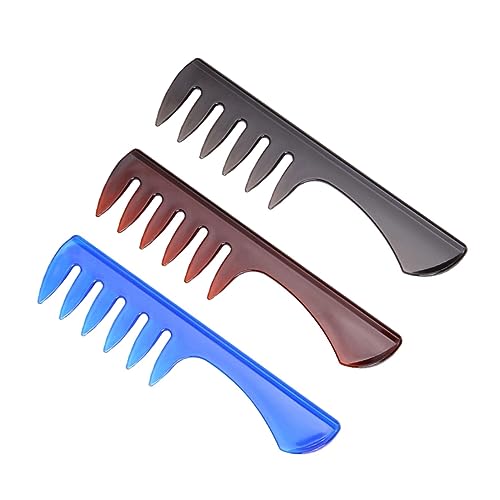 PAMINGONO 3 Stück Haarkamm für Männer Breitzähniger Gabelkamm Hautfreundlicher Massagekamm Friseurzubehör für Haarspray Tragbar und Praktisch für Zuhause und Unterwegs von PAMINGONO