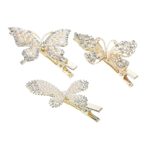 PAMINGONO 3stücke Schmetterlings-haarspangen Süße Kleine Haarnadeln Frauen Haar Zubehör Strass Für Mädchen Styling Werkzeug von PAMINGONO