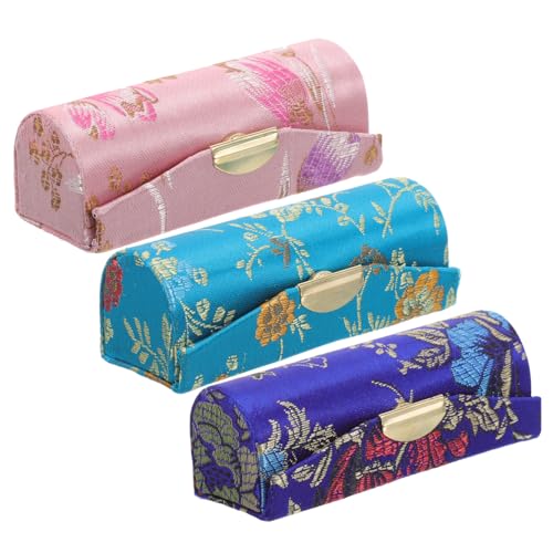 PAMINGONO 3stücke Lippenstiftetuis Tragbare Kosmetiktasche Mit Knopfverschluss Für Damen Reisen Camping Party Als Geeignet von PAMINGONO