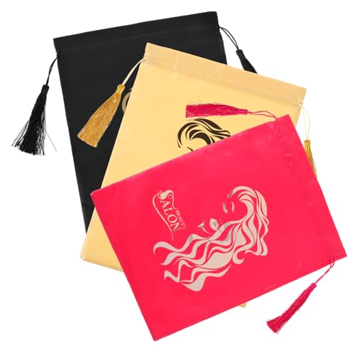 PAMINGONO 3stücke Perückenaufbewahrungstasche Satin Mit Kordelzug Für Reise Und Haargeschäft Leicht Und Schützende Perückentaschen von PAMINGONO
