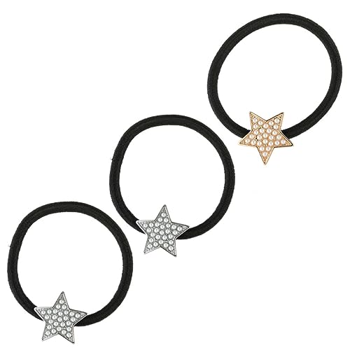 PAMINGONO 3stücke Teiliges Perlen-haargummis Für Frauen Elegante Stern-designs Delicate Haarschmuck Und Stilvoll Für Täglichen Gebrauch Und Besondere Anlässe von PAMINGONO