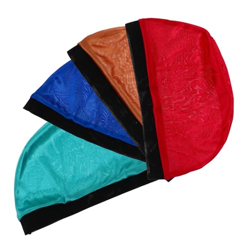 PAMINGONO 4 Stück Elastische Wellenkappe Unisex Seidige Kuppelmütze Perückenkappe Stretch-perücken-kuppelkappe für Das Haar Strumpfkappen-stil Atmungsaktives und Bequemes Design von PAMINGONO