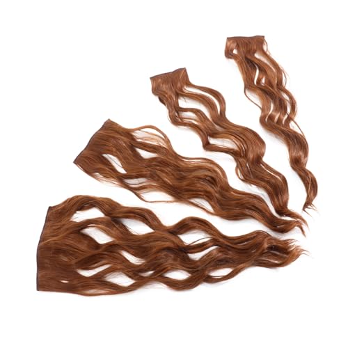 PAMINGONO 4stücke Clip in Haarverlängerungen Welliges Locken Haarteil Für Frauen Hochwertige Echthaar Extensions Leicht Und Atmungsaktiv Volumen Für Jeden Anlass von PAMINGONO