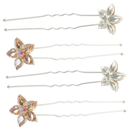 PAMINGONO 4stücke Teiliges U-förmige Haarspangen Mit Strass Für Bräute Haarschmuck Für Hochzeiten Für Verschiedene Frisuren Langlebig Und Komfortabel Im Tragen von PAMINGONO