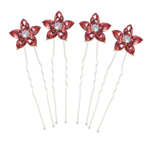 PAMINGONO 4stücke Haargabeln Mit Strass Für Hochzeiten Brautschmuck Als Haarnadeln Blumen-haarknotengabeln Für Frauen Und Mädchen von PAMINGONO