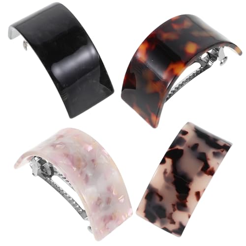 PAMINGONO 4 Stück U-förmige Pferdeschwanz-haarspange: Pferdeschwanz-manschette, Halbkreisförmige Haarspangen – Haarspangen Mit Druckknopfverschluss Und Federklemme Für Damen Und Herren von PAMINGONO