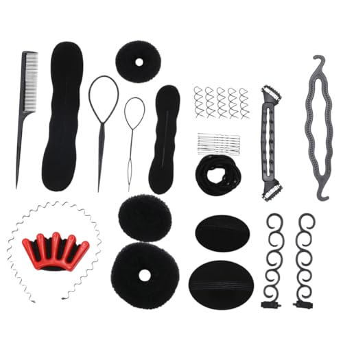 PAMINGONO 42St Hersteller von Haarstyling frisuren set haarstyling set haarsschmuck werkzeug haare flechten haar pferdeschwanz hersteller Haarschmuck lustige haarflechtwerkzeuge Black von PAMINGONO