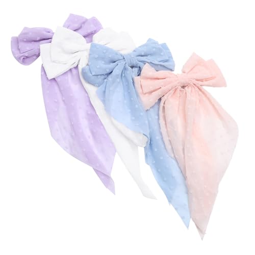 PAMINGONO 4stücke Große Haarschleifen Clip Haarband Mit Bogen Für Frauen Mädchen Haarspangen Frühling Haar Clips Mit Federclip von PAMINGONO