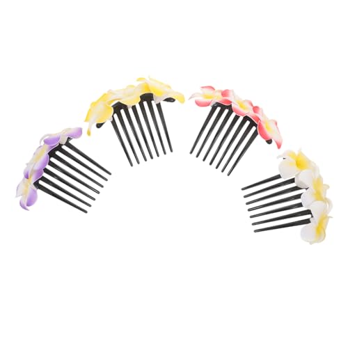 PAMINGONO 4stücke Damen Seitenkämme Plumeria Blumen Haarkämme Haarspangen Für Bräute Mädchen Hochzeit Abendveranstaltung Frisuren Accessoires Kopfschmuck von PAMINGONO