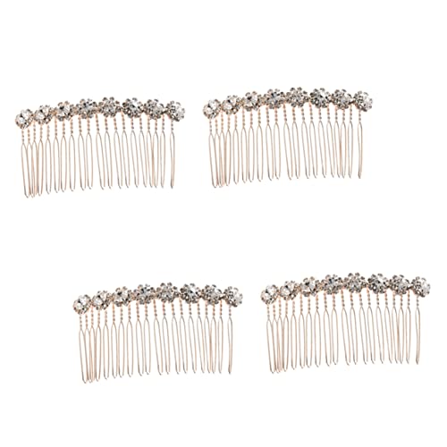 PAMINGONO 4stücke Strass Haarkämme Für Damen Haarspangen Kreative Kopfbedeckung Für Hochzeiten Und Partys Roségoldenes Design Langlebig Und von PAMINGONO
